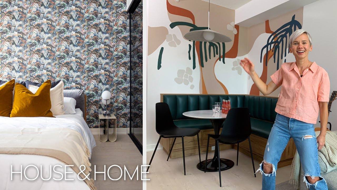 Small Condo Makeover with Bold Color and Wallpaper