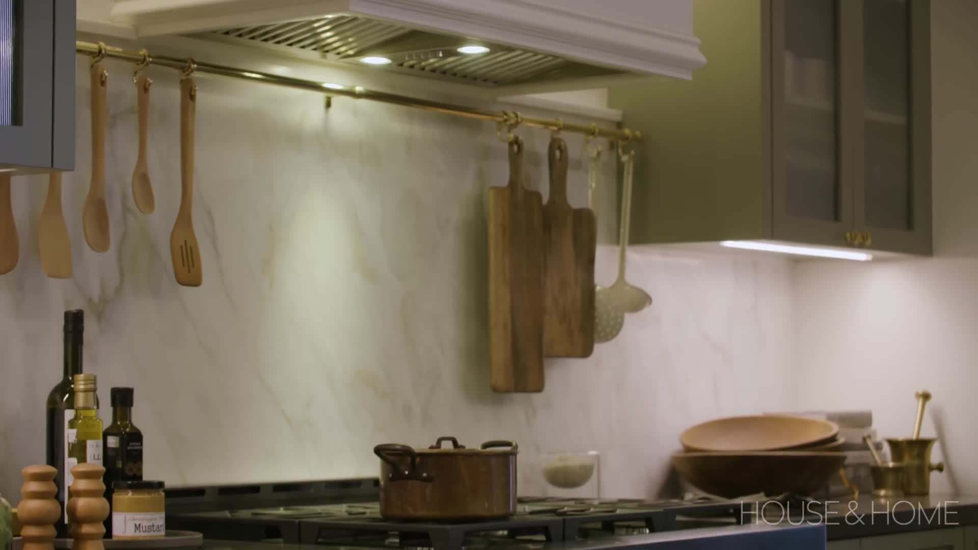 Built-in shelving units maximizing storage in the living room