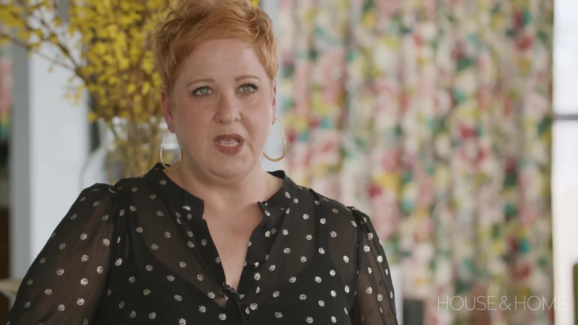 Colorful living room with bold patterns and vintage accents