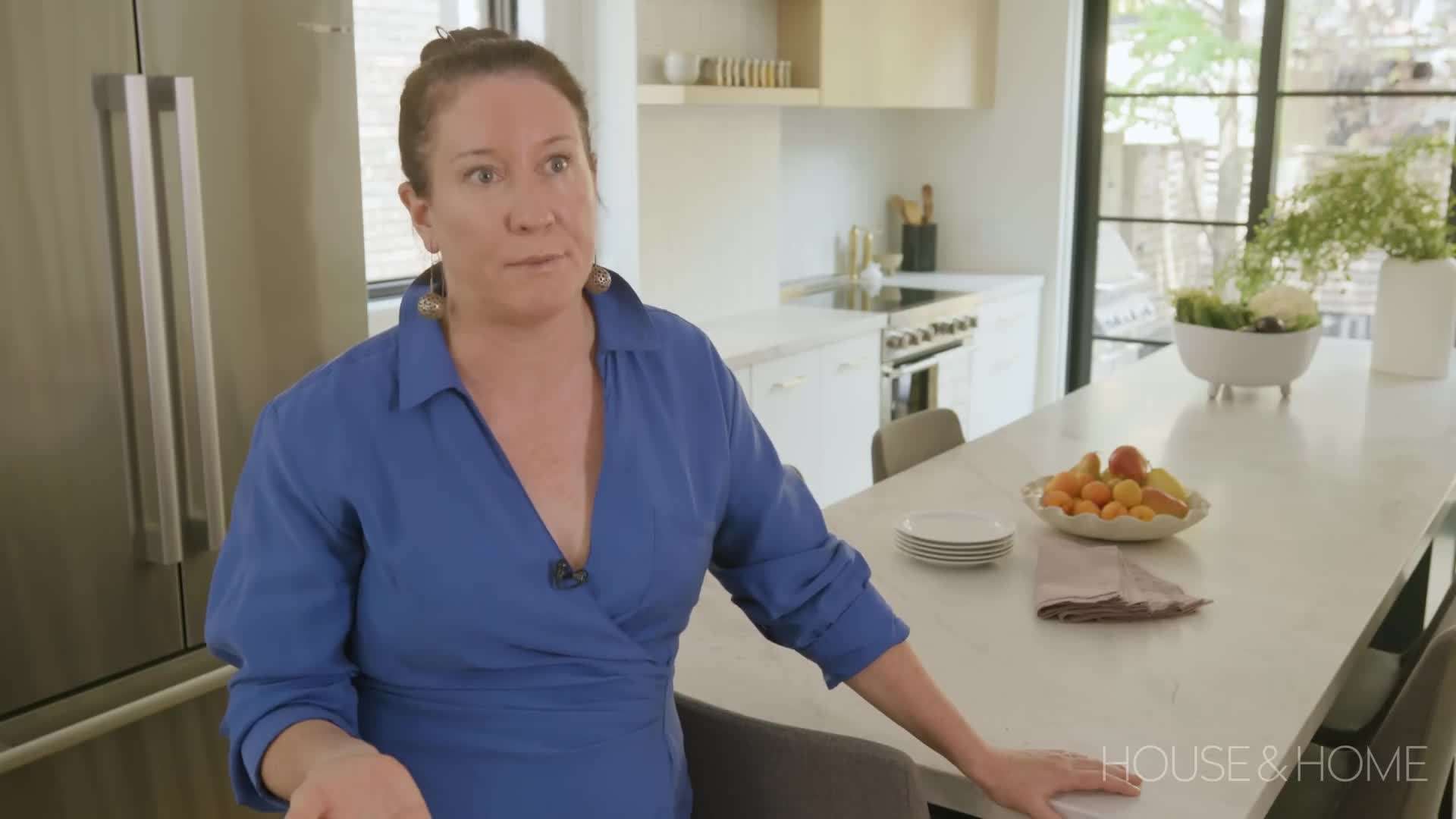 Floor-to-Ceiling Shelves in Living Room