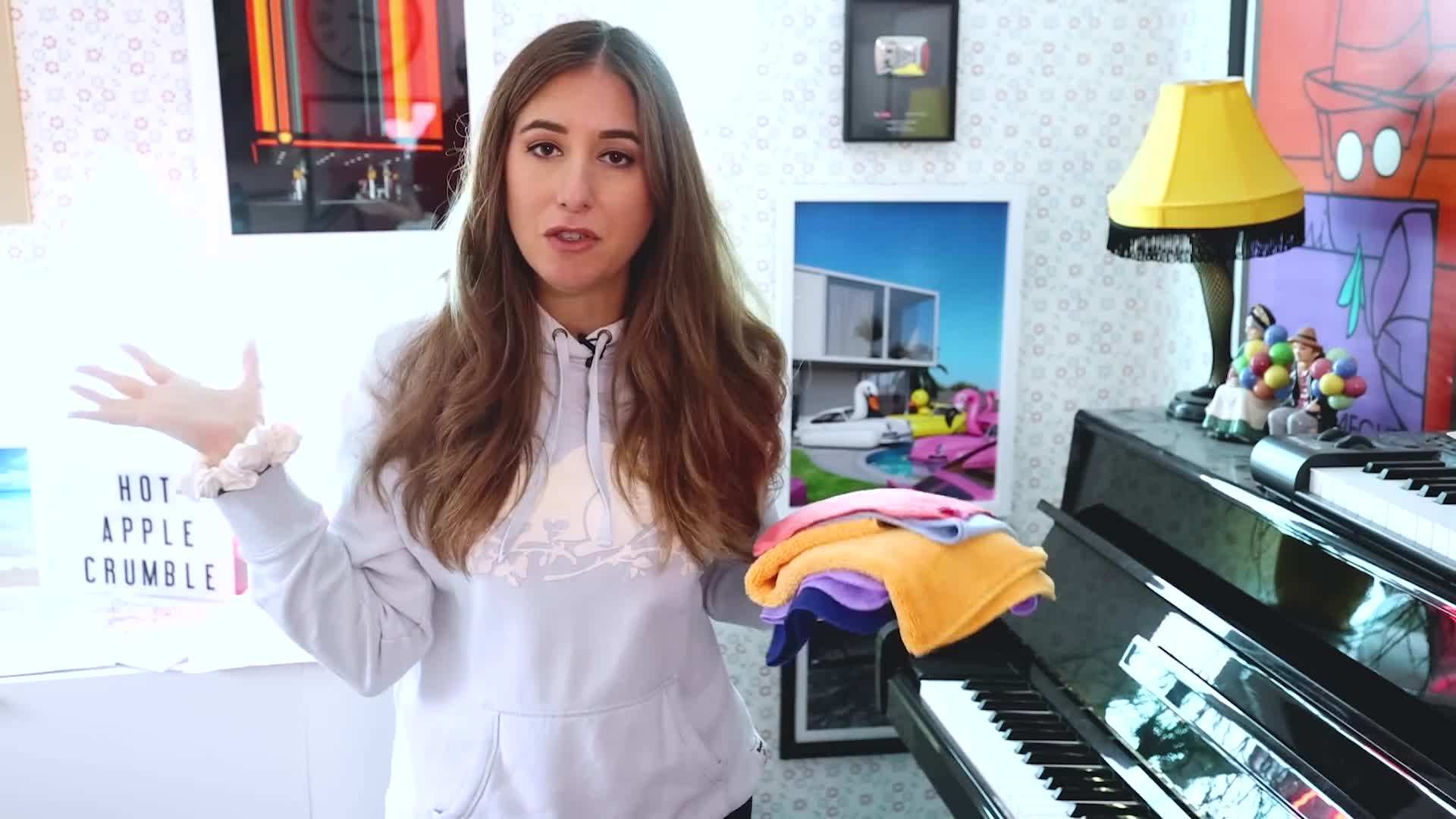 Dusting the desk and shelves