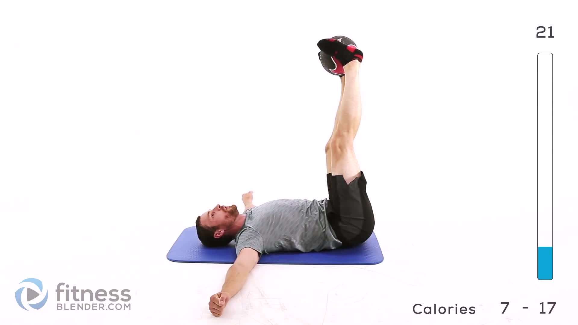 FitnessBlender demonstrating a plank exercise