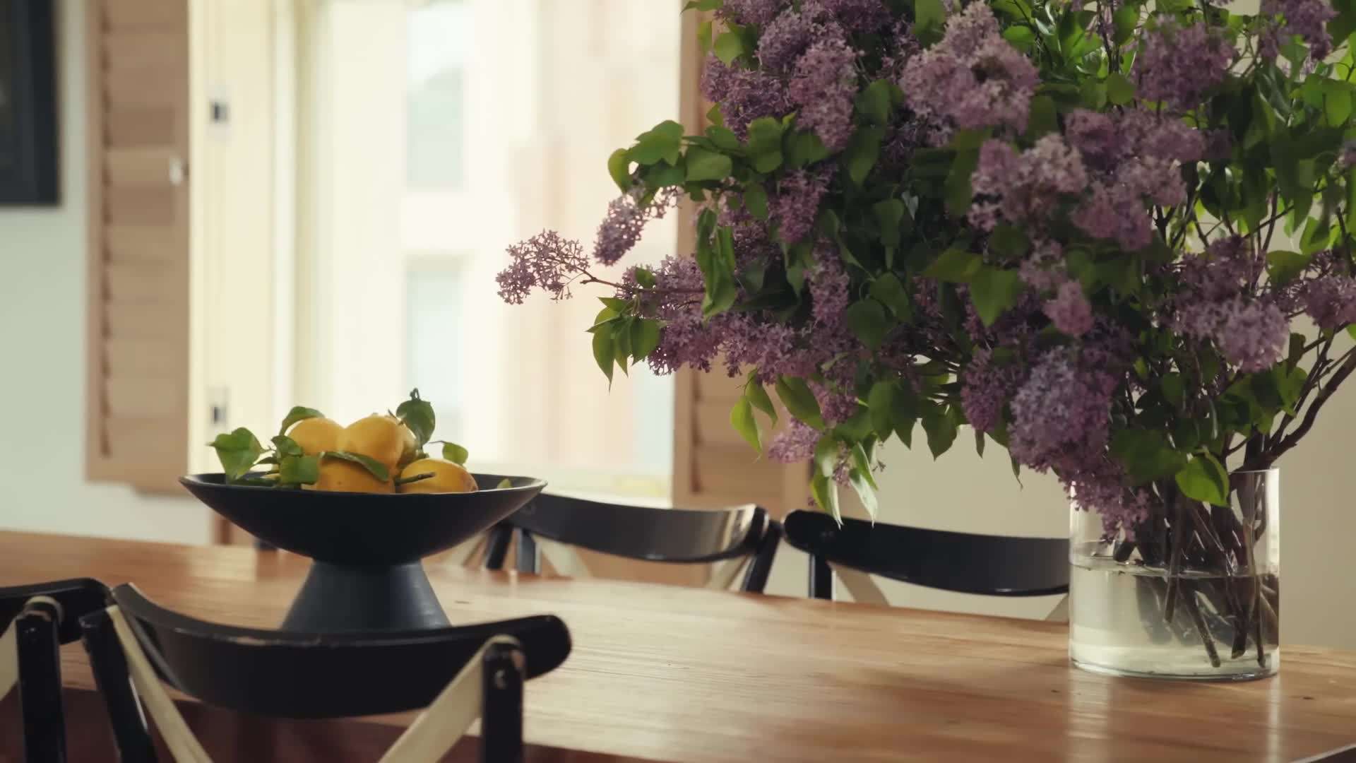 Natural light streaming through the large windows