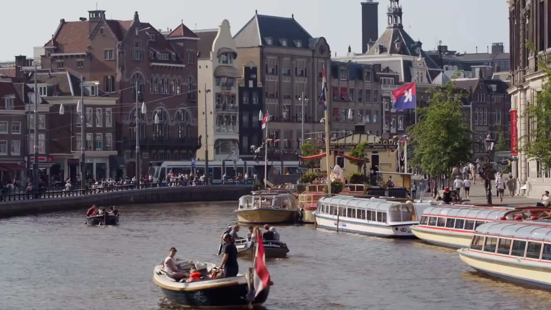 Houseboats along Amsterdam's canals