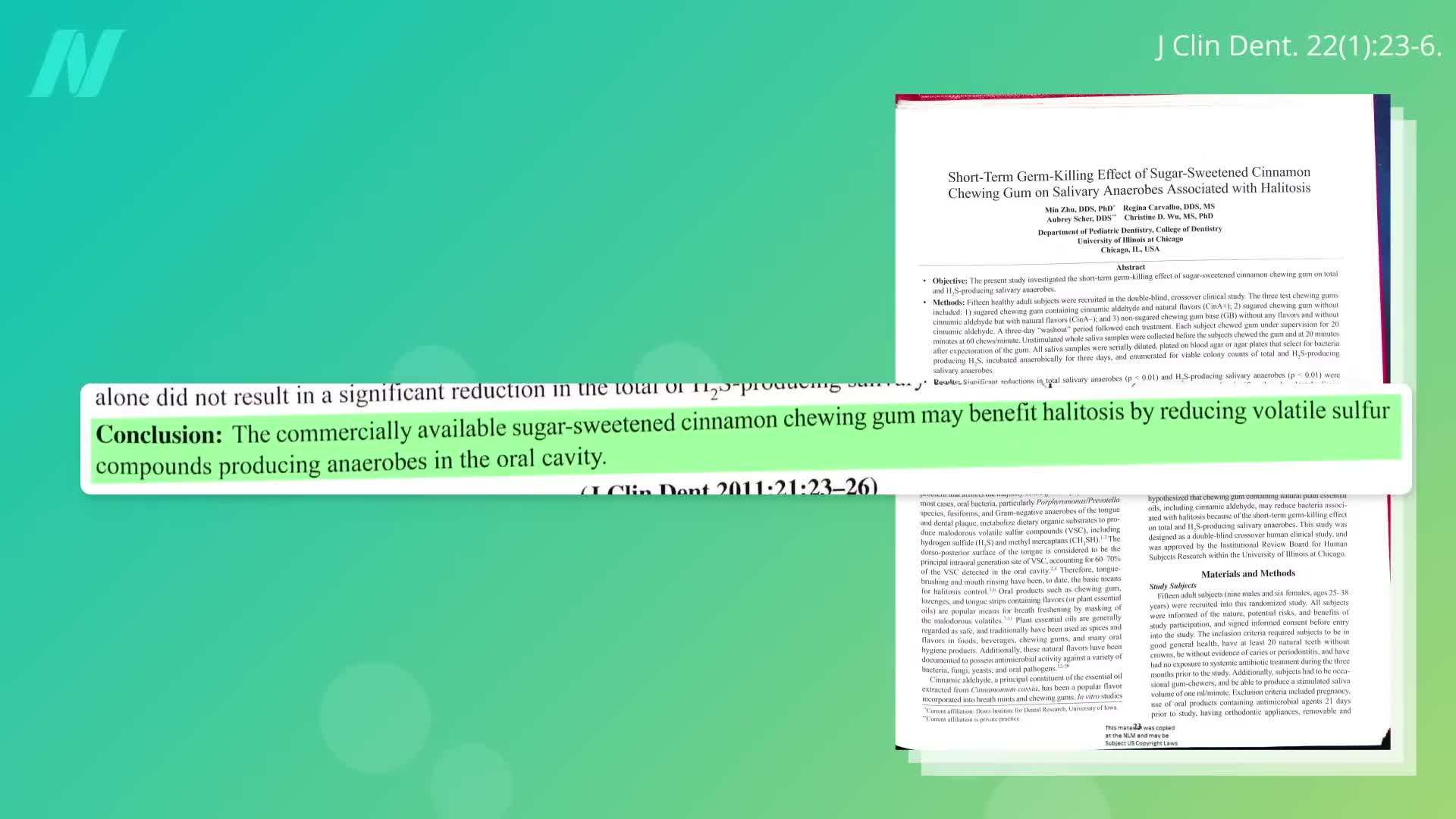 Illustration of Gum Stimulating Saliva Production