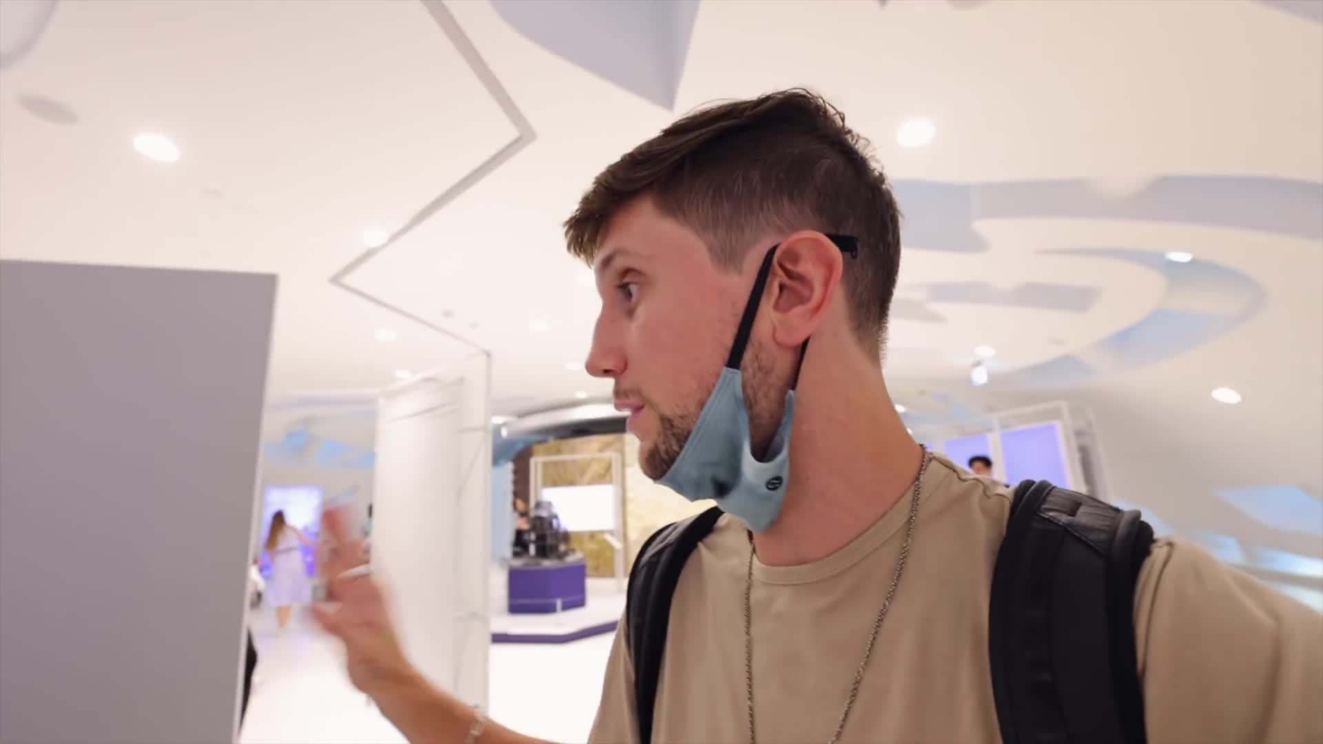 A futuristic urban farming display