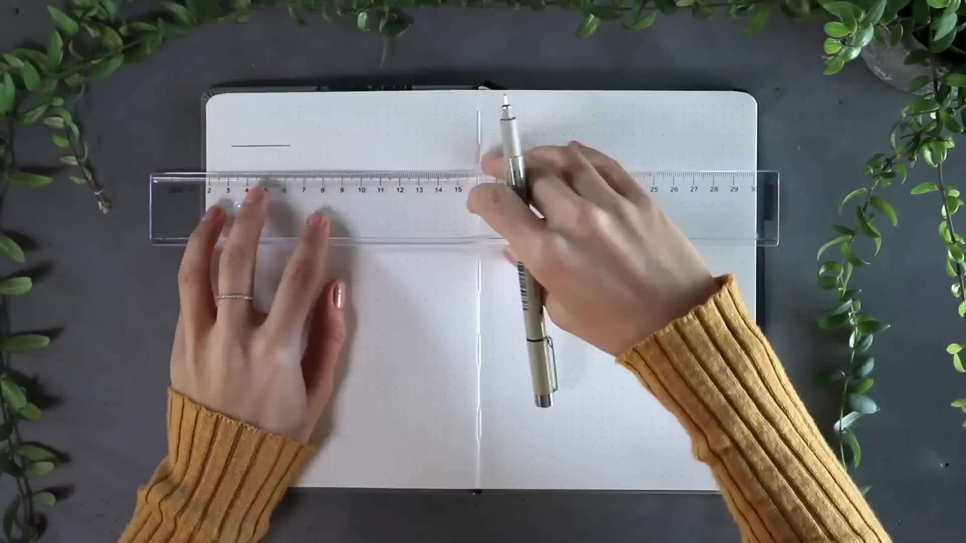 Bullet journal page showcasing a habit tracker and gratitude section