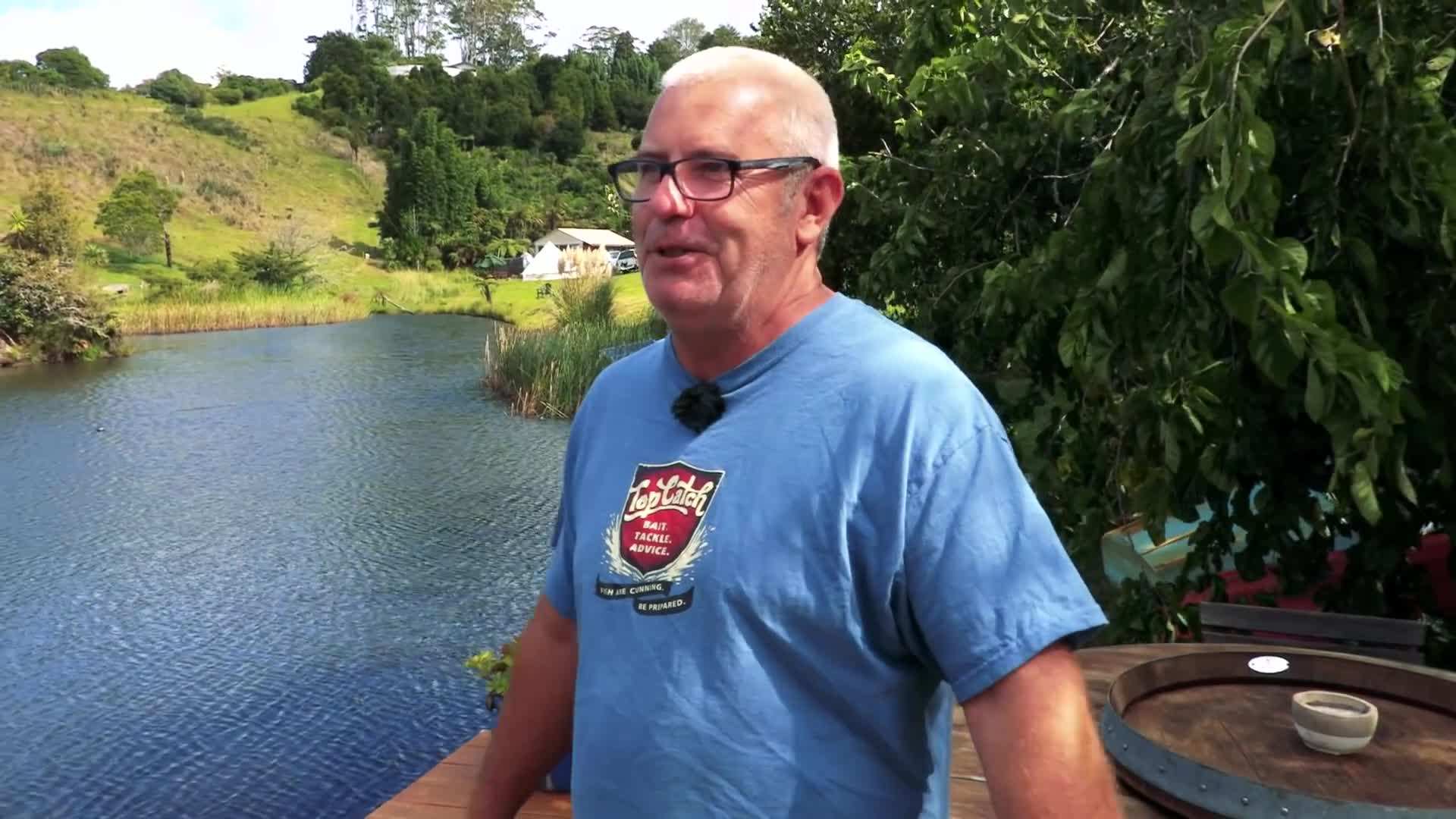 Solar panels on the roof of the floating tiny cabin