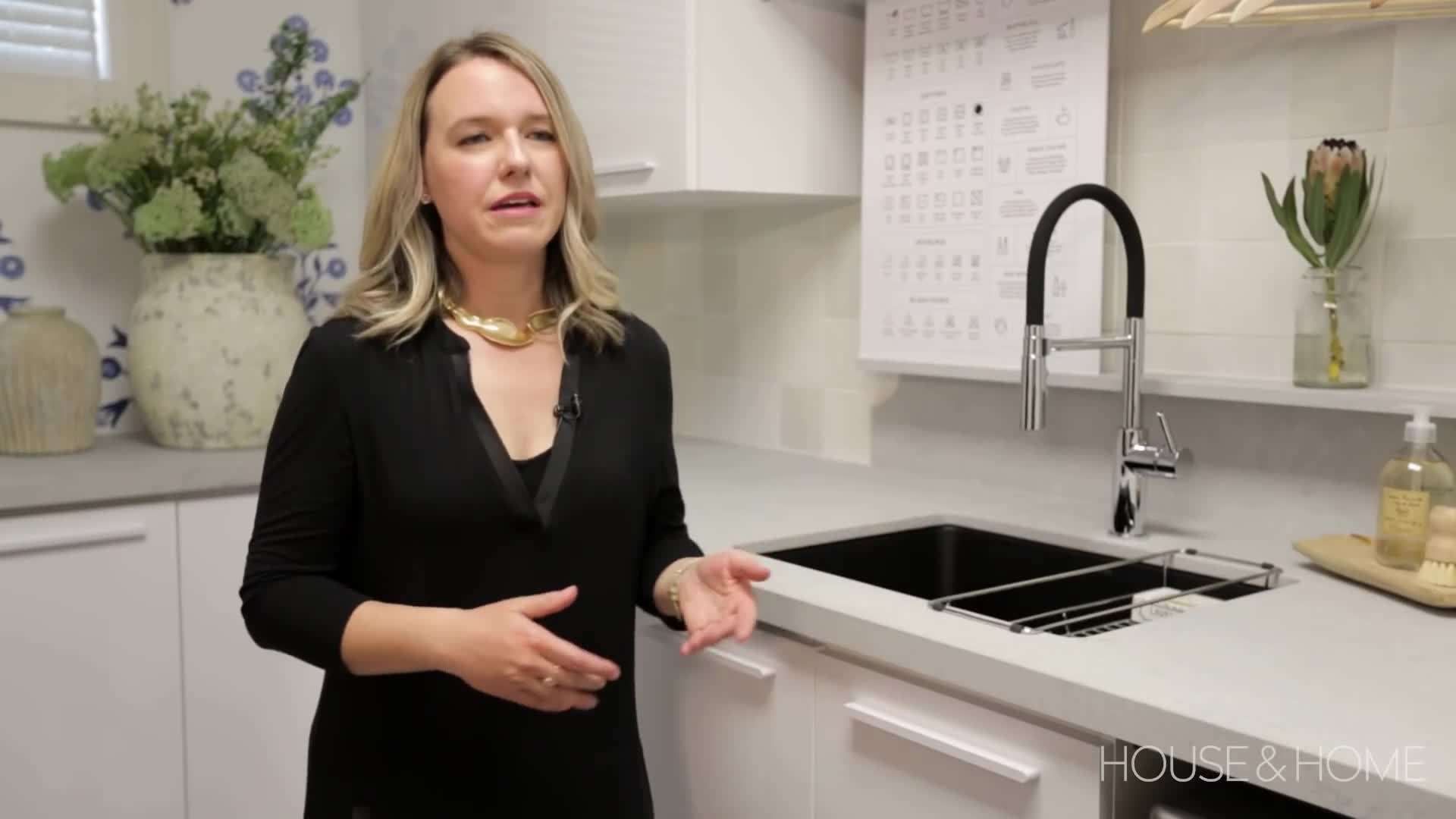 Wall-mounted cabinets provide additional storage