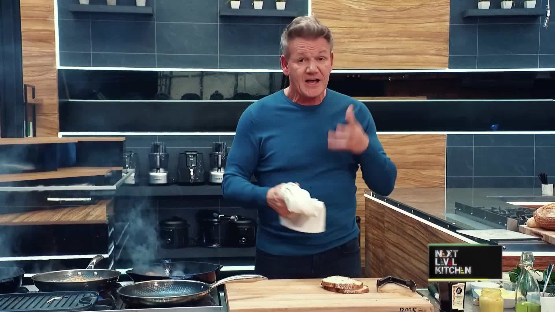 Rotating the steak to create grill marks