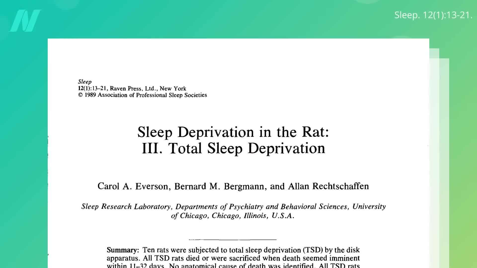 Chart showing recommended sleep duration for different age groups