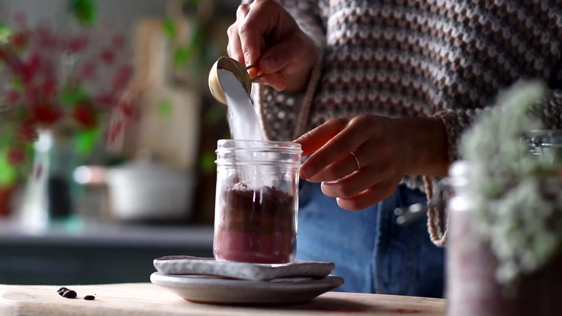 Different flavored syrups in glass bottles for adding to lattes