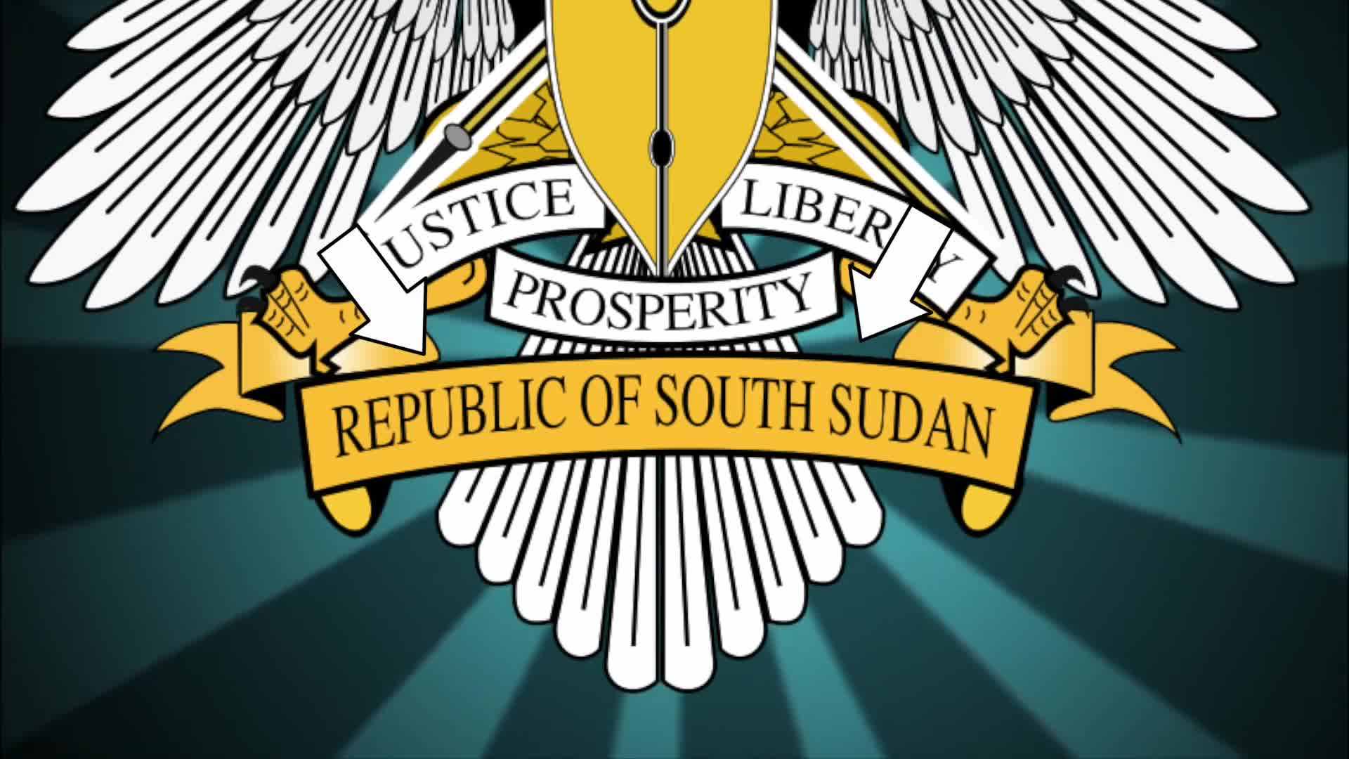 People celebrating South Sudan's independence, wrapped in red flags