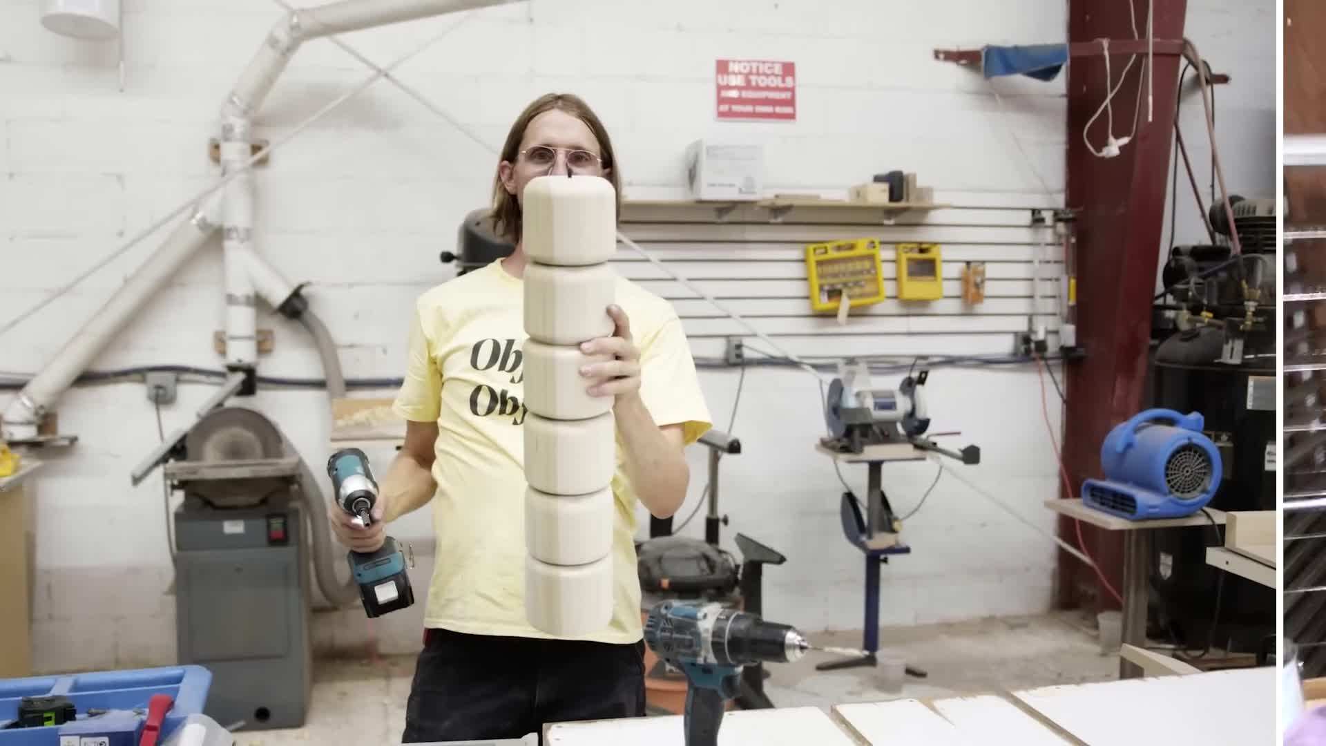 Close-up of the brushed gold hardware