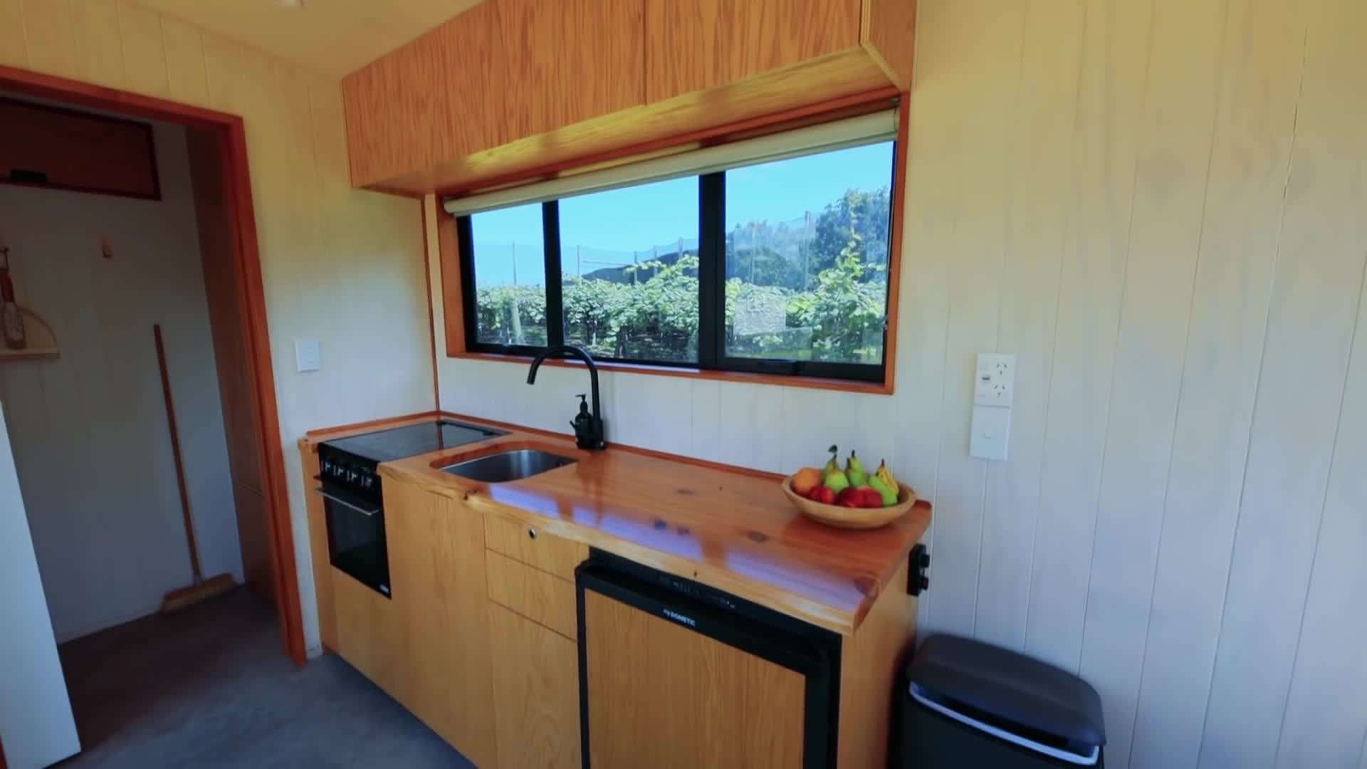 Cozy living area with multi-functional furniture