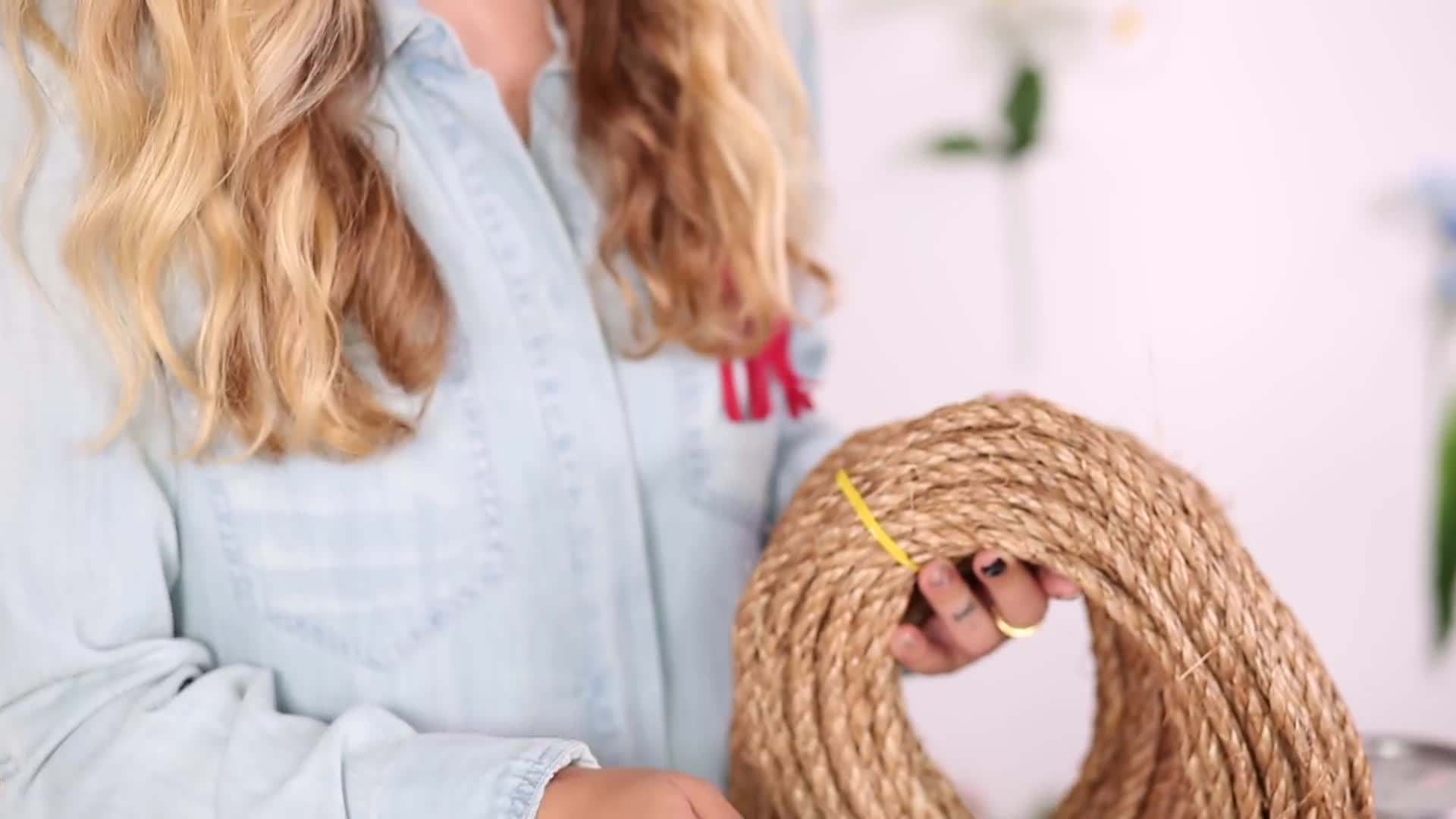 Threading the rope through the holes