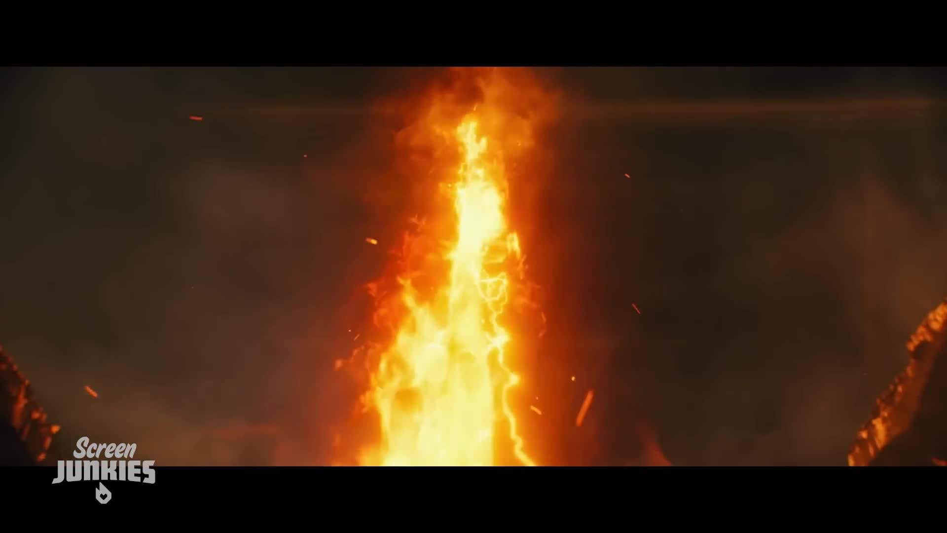 A montage of clichéd catchphrases in superhero movies