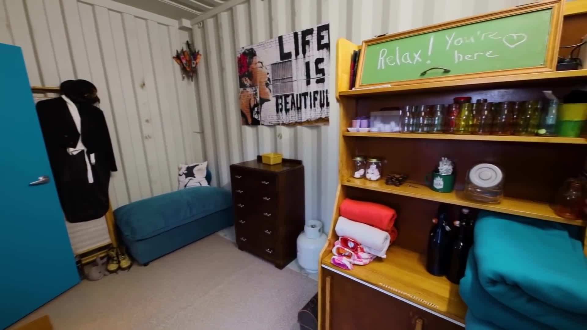 Spacious interior design of a shipping container home