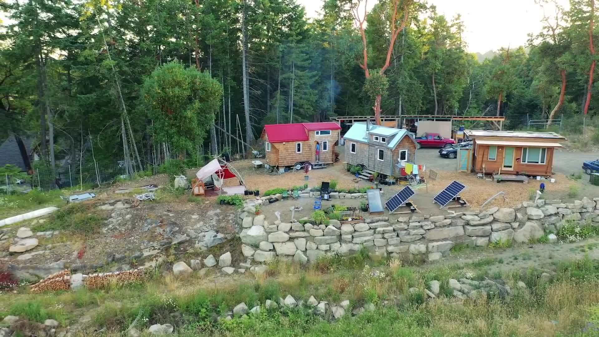Children enjoying the bunk beds in the tiny house
