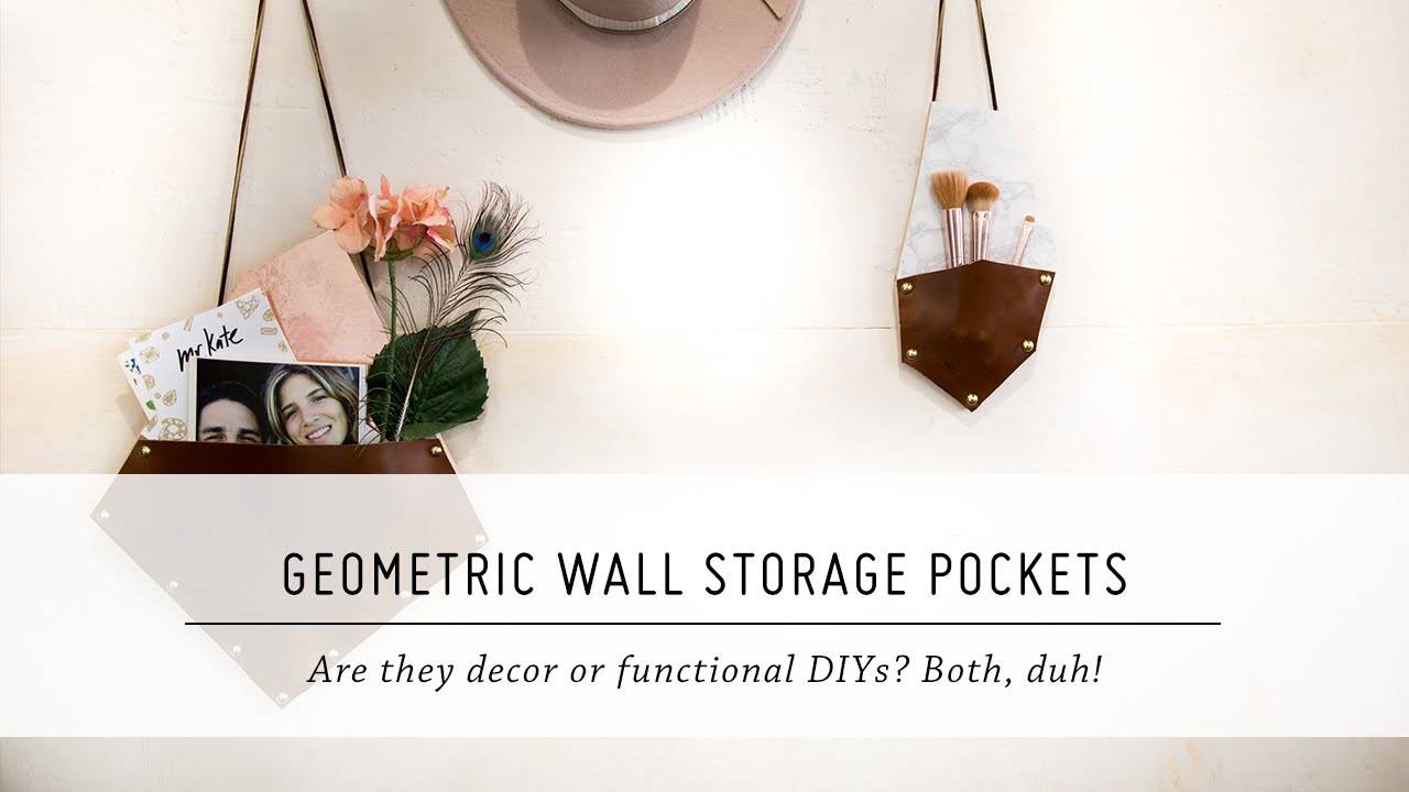 DIY Geometric Wall Storage Pockets - Home Decor & Organization Ideas