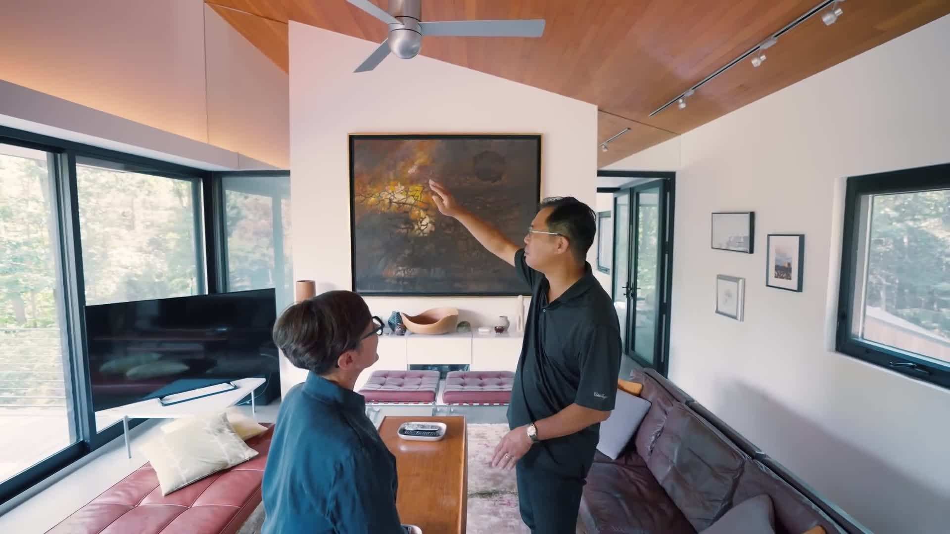 Open-concept living area seamlessly transitioning into the dining and kitchen spaces