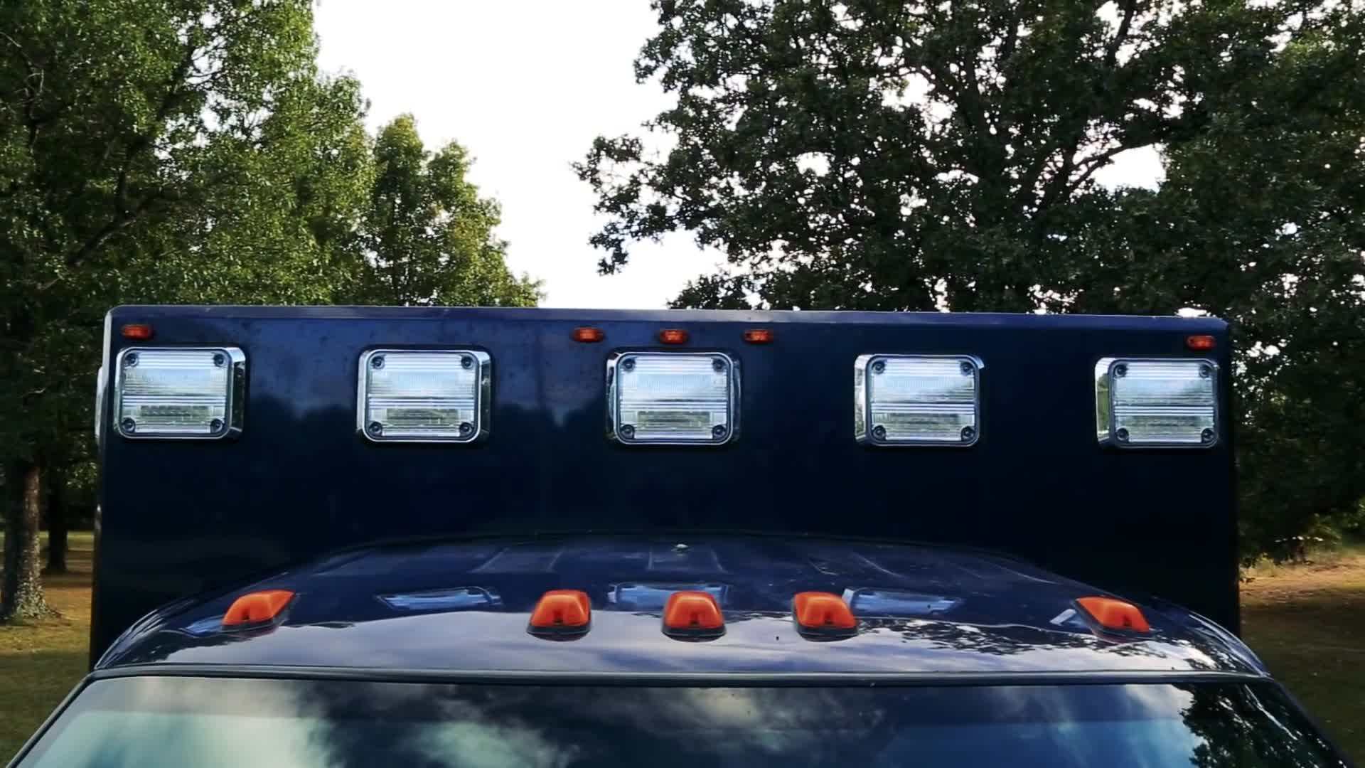 Interior of the converted ambulance camper