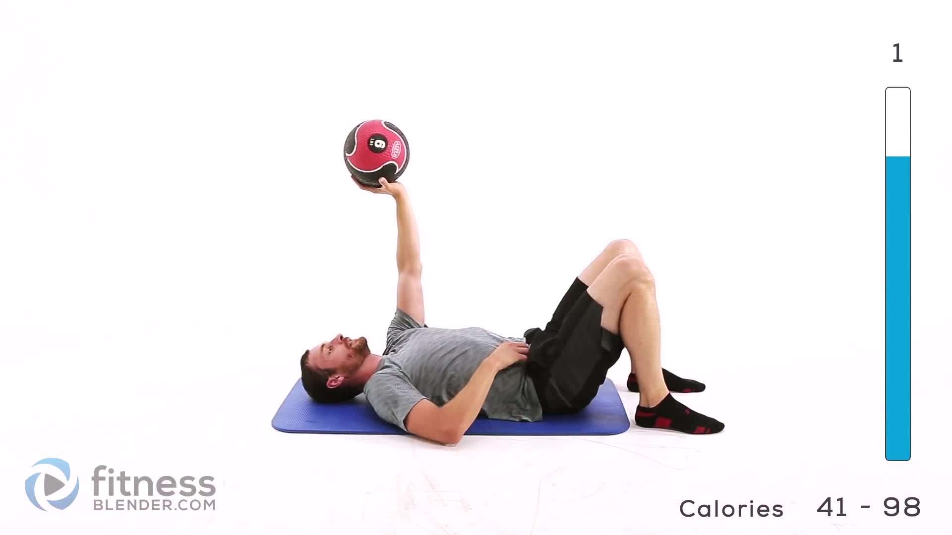 FitnessBlender guiding you through post-workout stretches