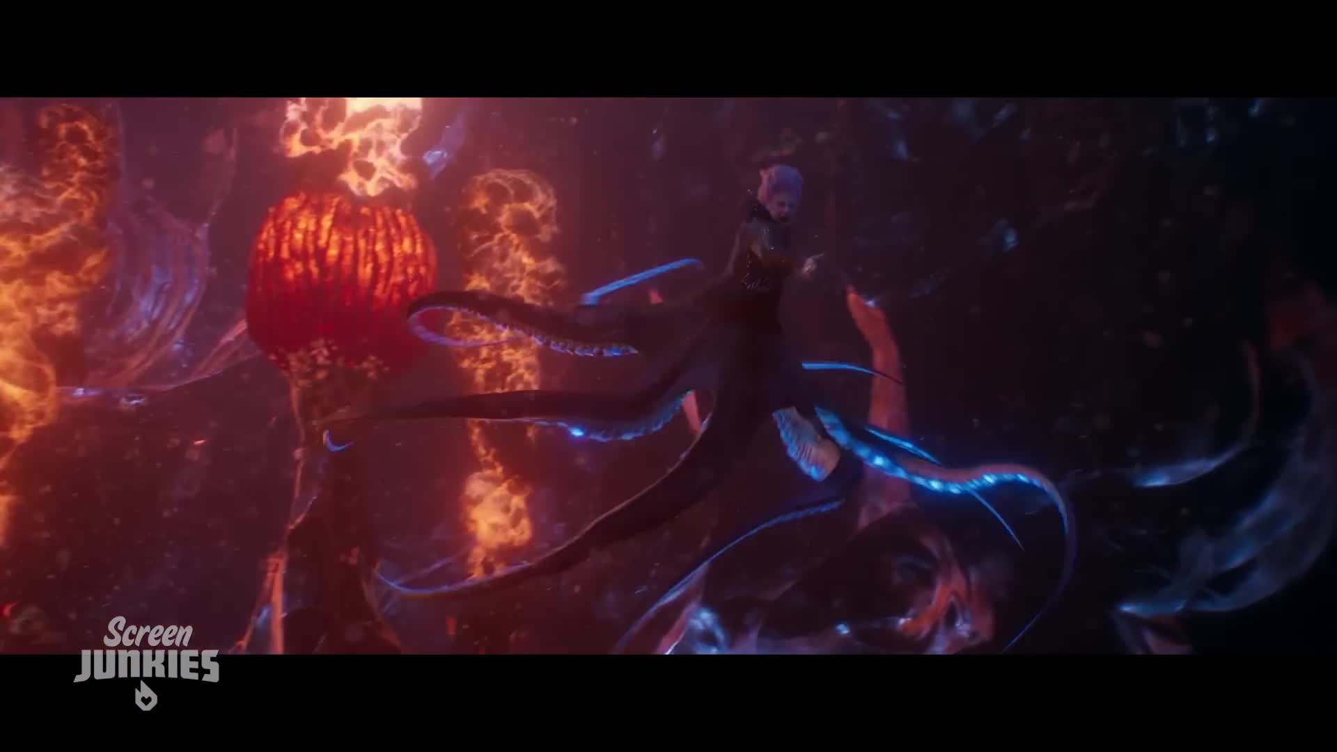 A side-by-side comparison of the animated and live-action versions of The Little Mermaid