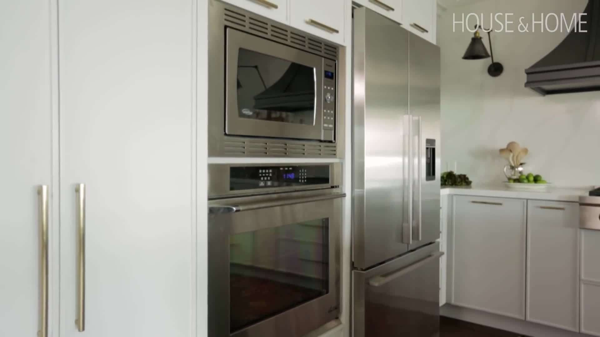 Rustic steel details in the drawer handles and light fixtures