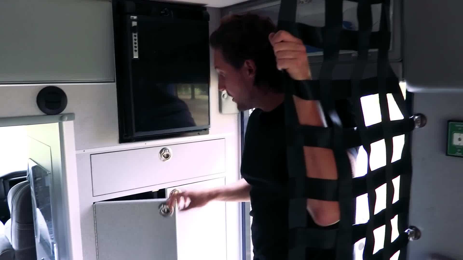 Solar panels on the roof of the camper