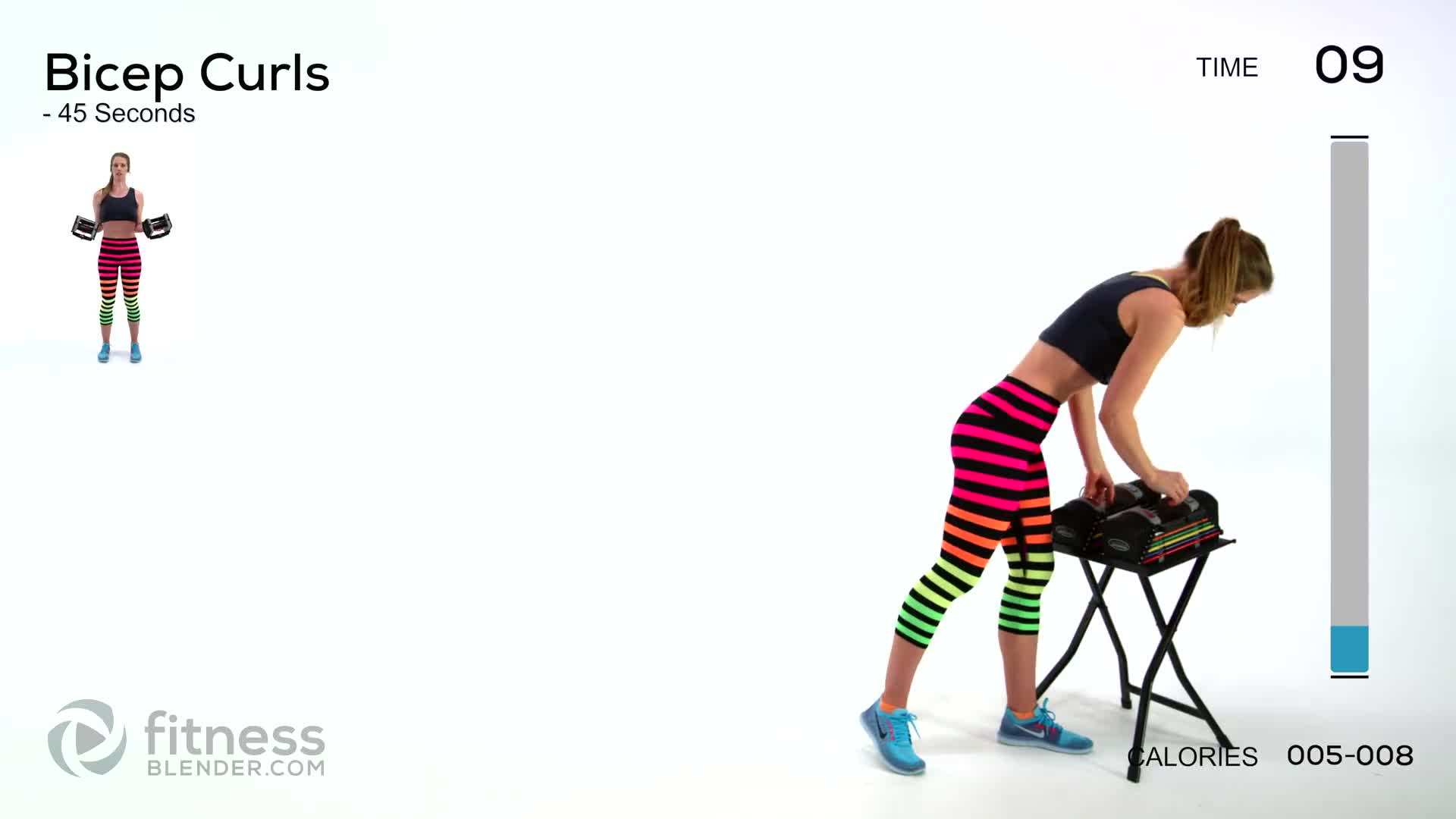 Demonstration of a compound exercise targeting multiple upper body muscles