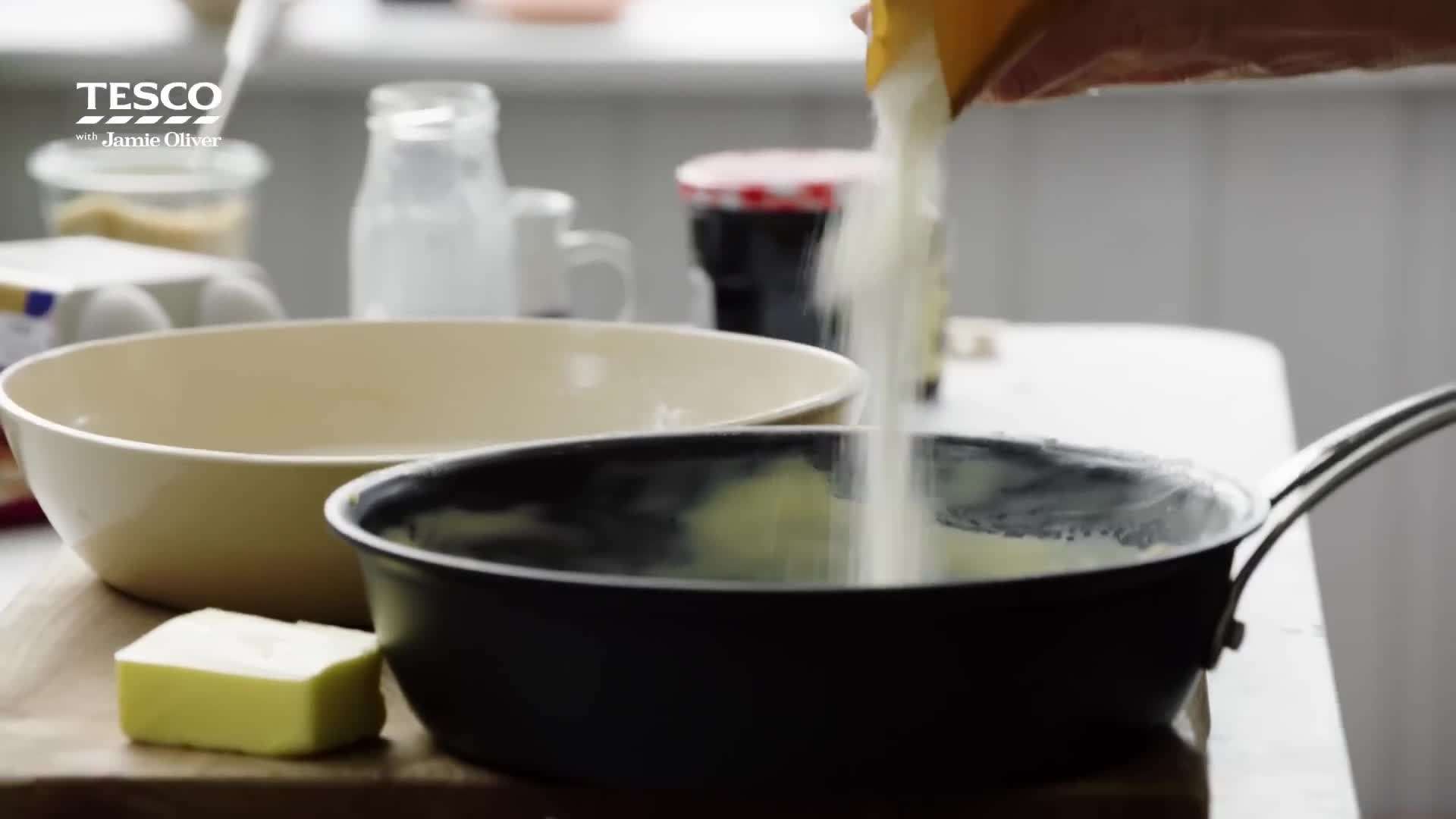 Mixing the ingredients for Easter pudding