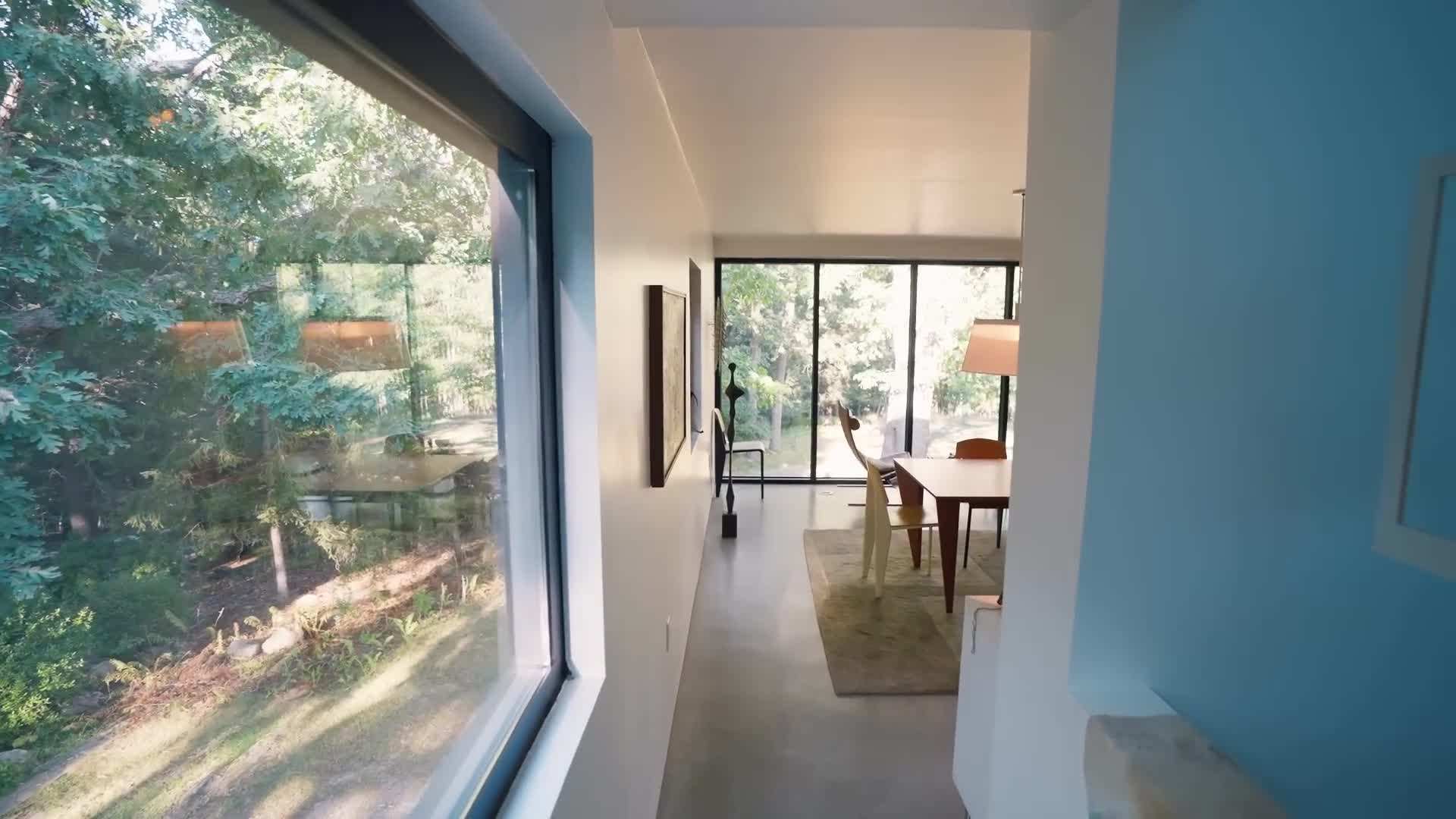 Interior view of the floating house showcasing the artistic design elements