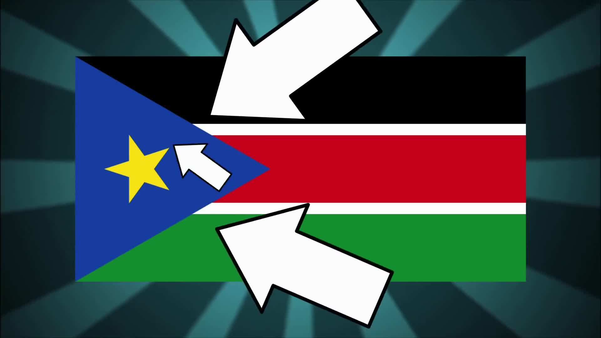 The flag of South Sudan, prominently featuring the color red