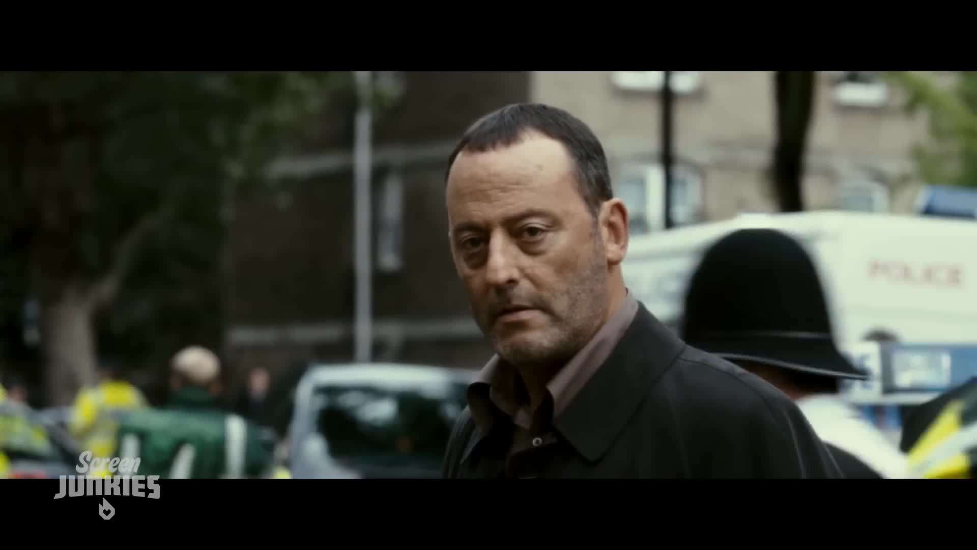 The iconic image of Leonardo da Vinci's Vitruvian Man appears on screen, symbolizing the film's exploration of art and history.