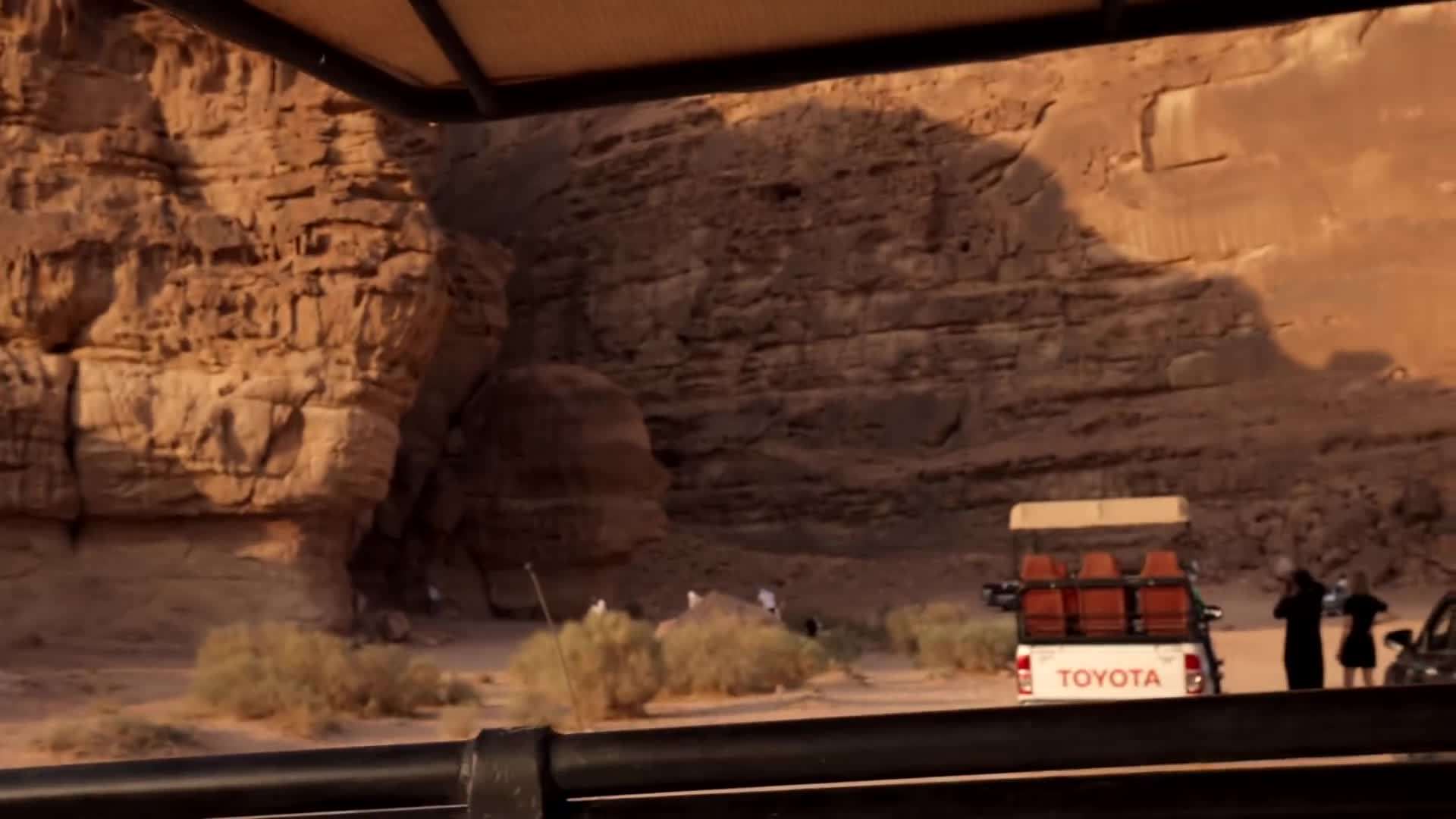 Stunning view of Wadi Rum's sandstone cliffs