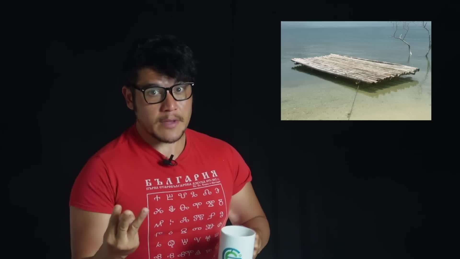 The survivor constructing a makeshift shelter