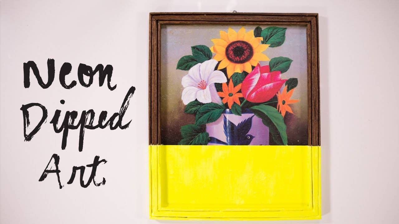 DIY Neon Dipped Art: A Colorful Home Decor Tutorial