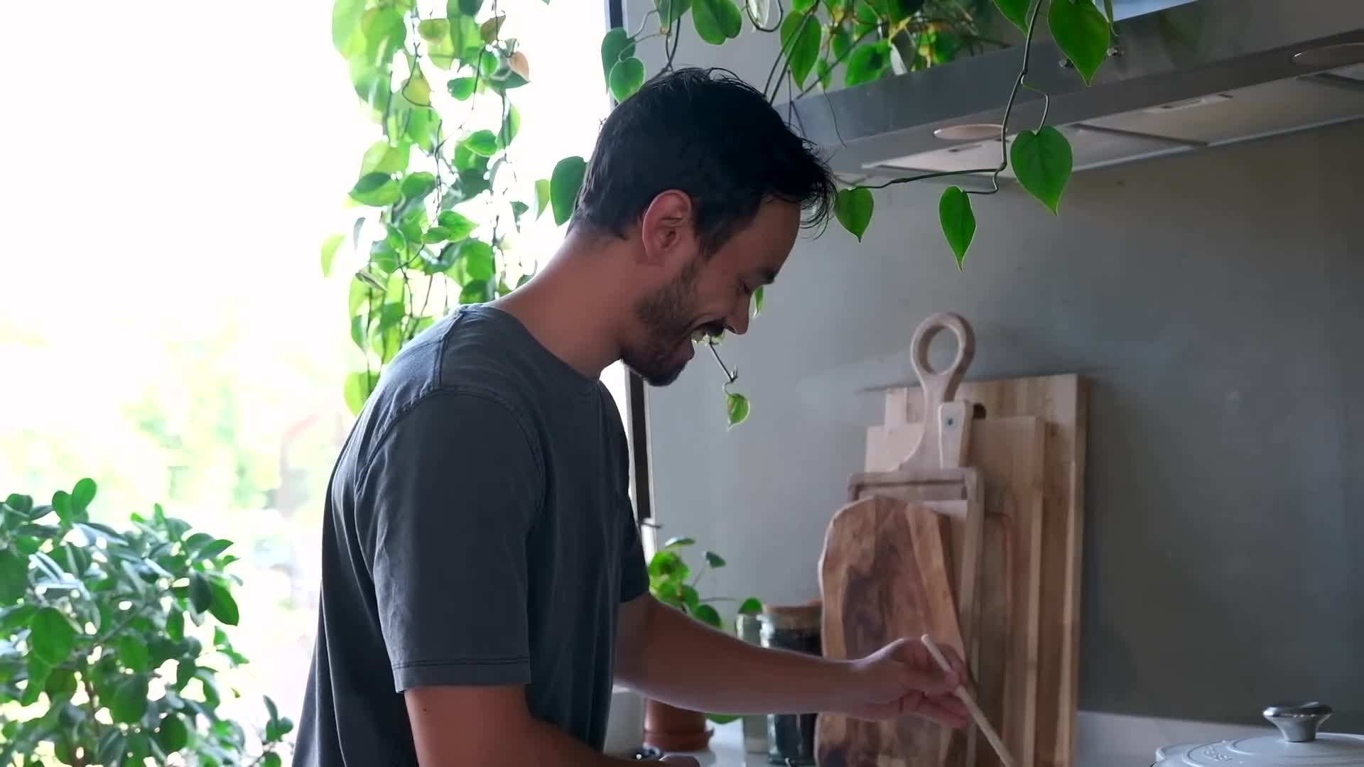Tonkotsu ramen broth simmering on the stove