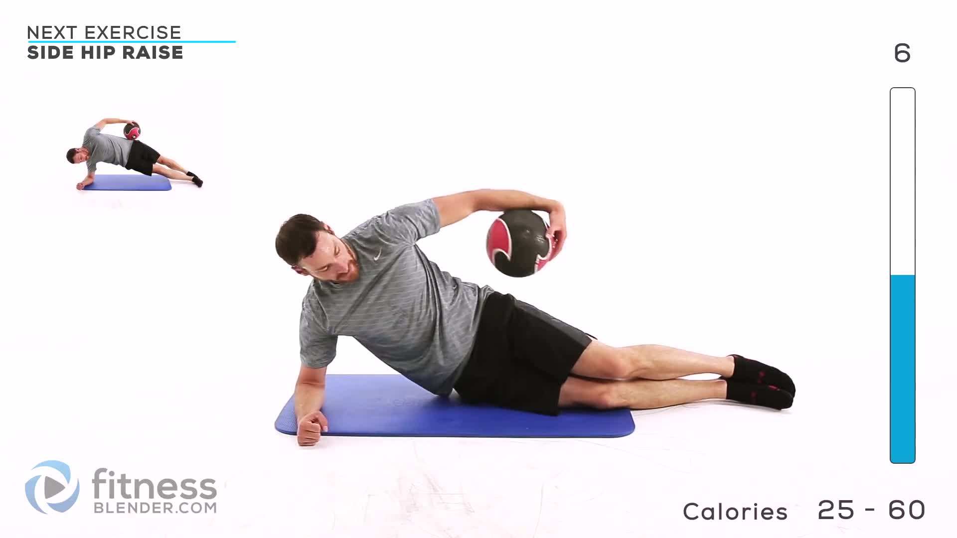 FitnessBlender demonstrating proper form during an abs exercise