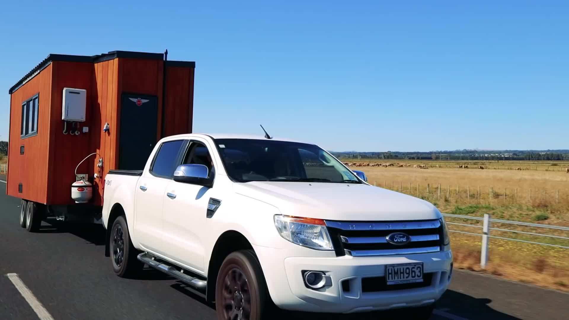 Exterior of the compact tiny house on wheels