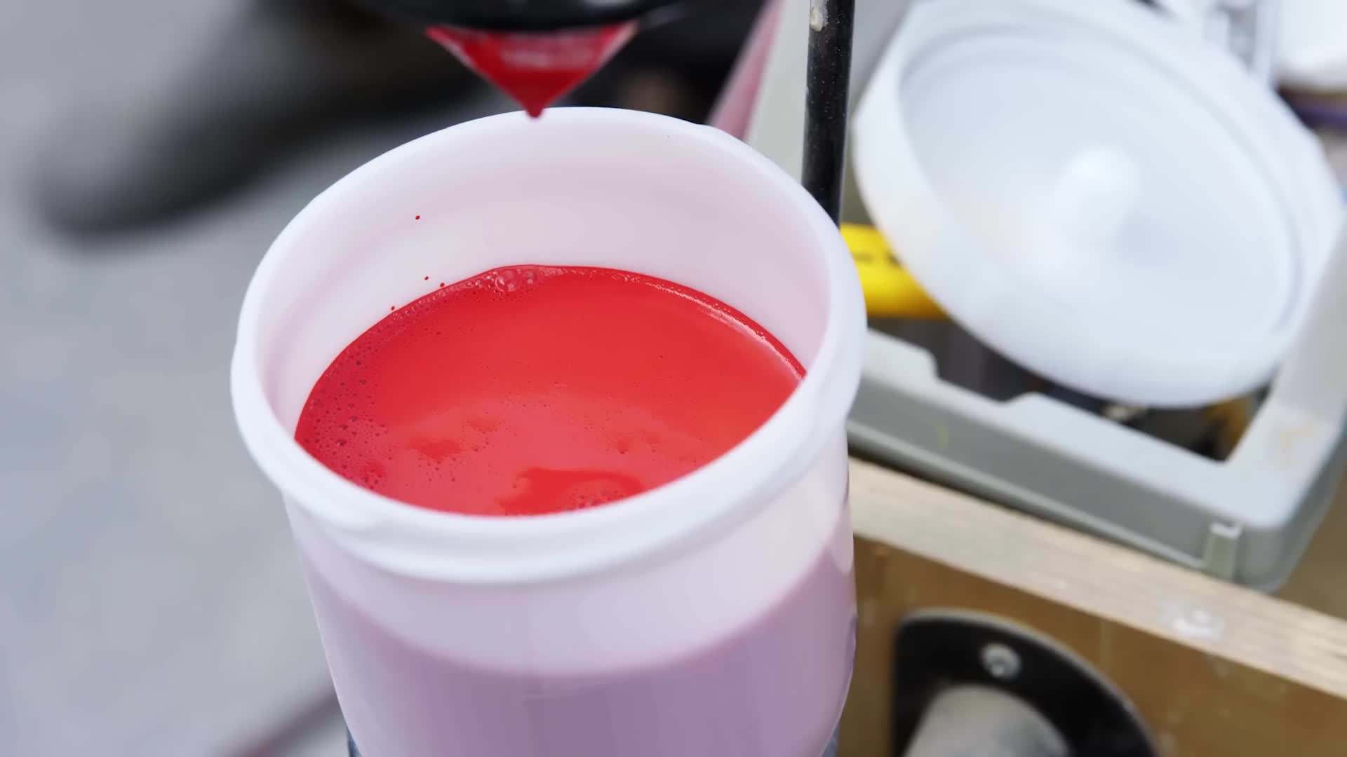 Close-up of the hand-painted designs on the vanity