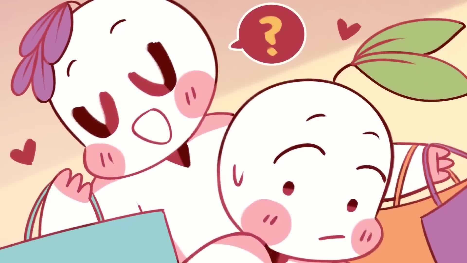 Illustration of a person receiving gifts and affection