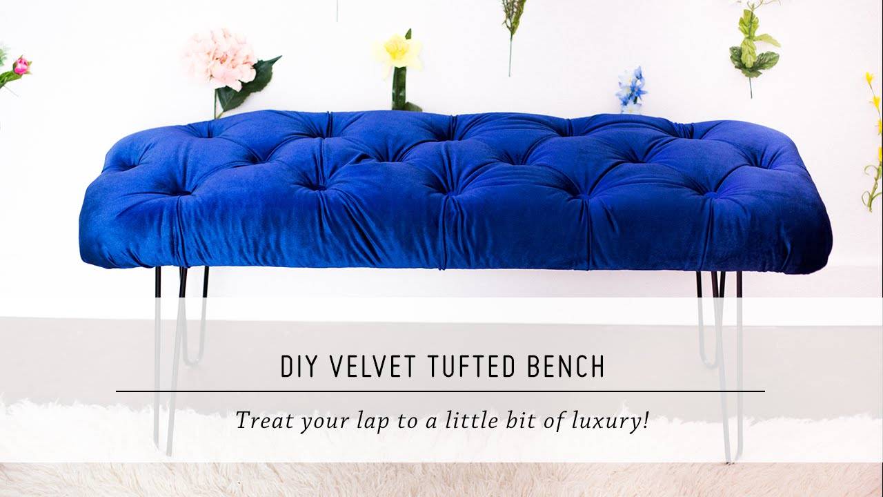 DIY Velvet Tufted Bench: A Home Decor Tutorial by Mr. Kate