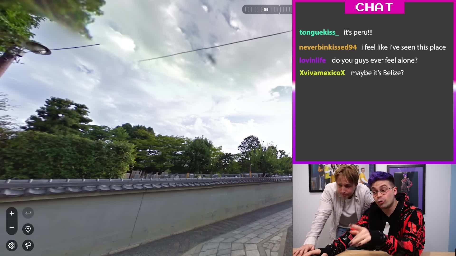 A screenshot of me playing GeoGuessr, trying to guess the location