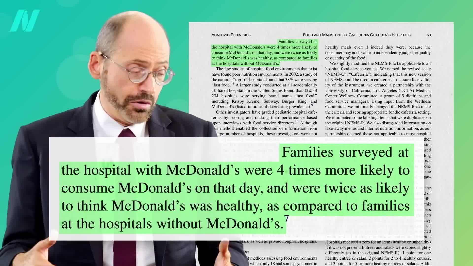 Unhealthy hospital food options