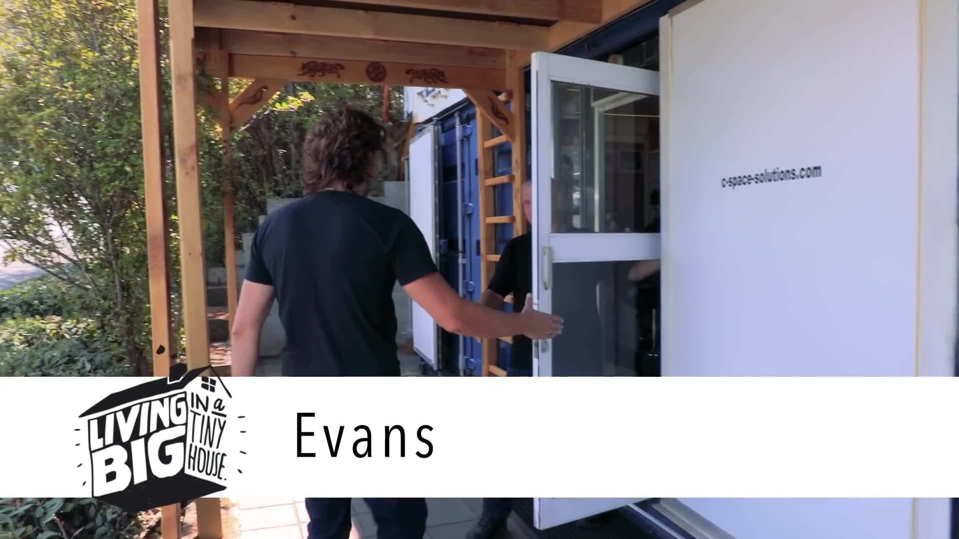 Exterior view of the shipping container home