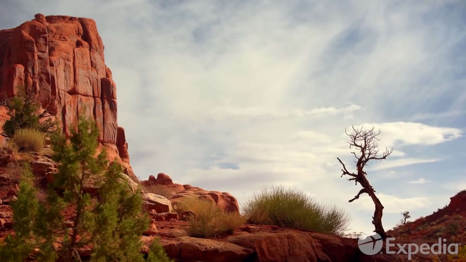 Landscape Arch surrounded by stunning red rock formations