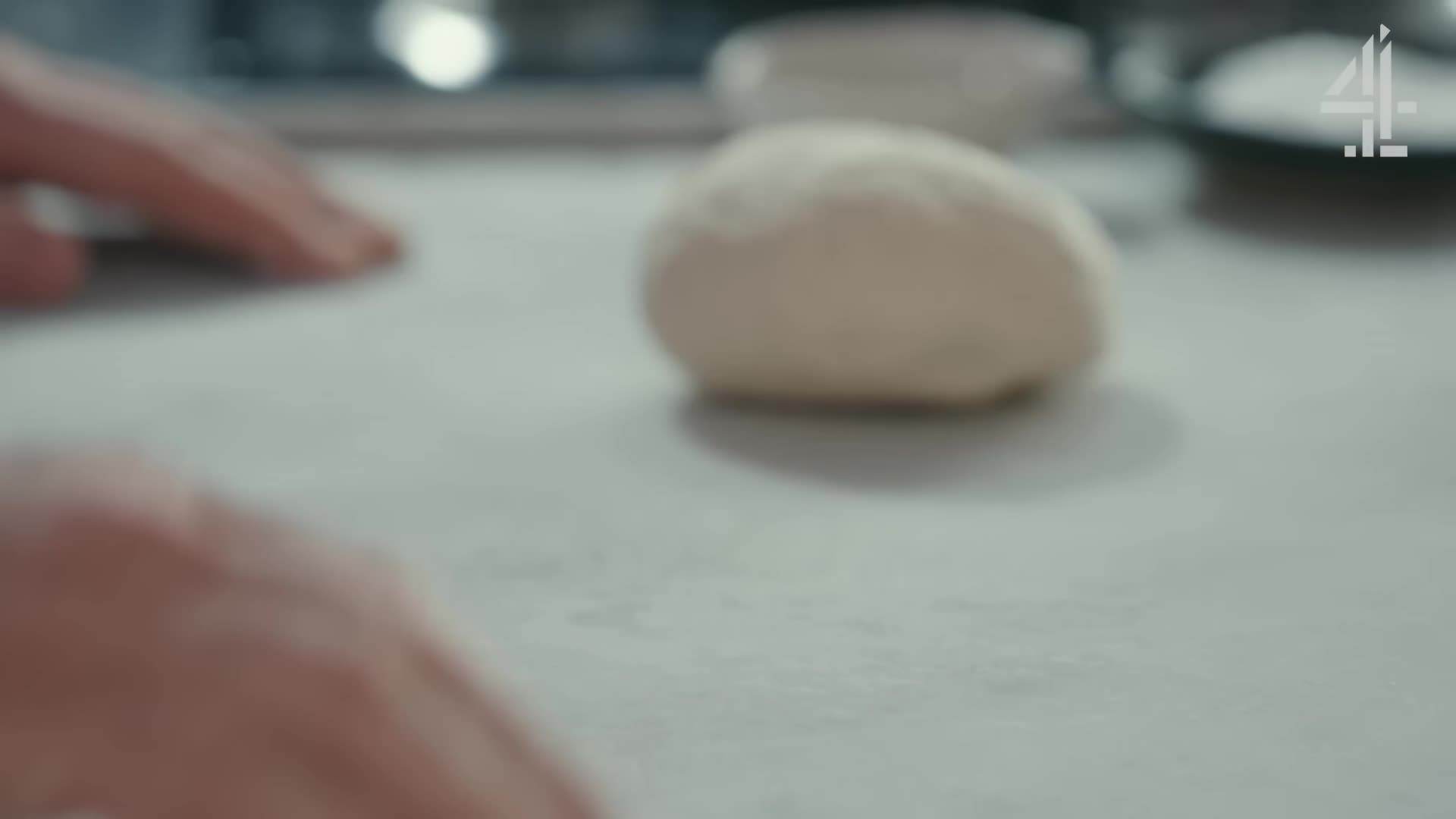 Crisping the pita bread