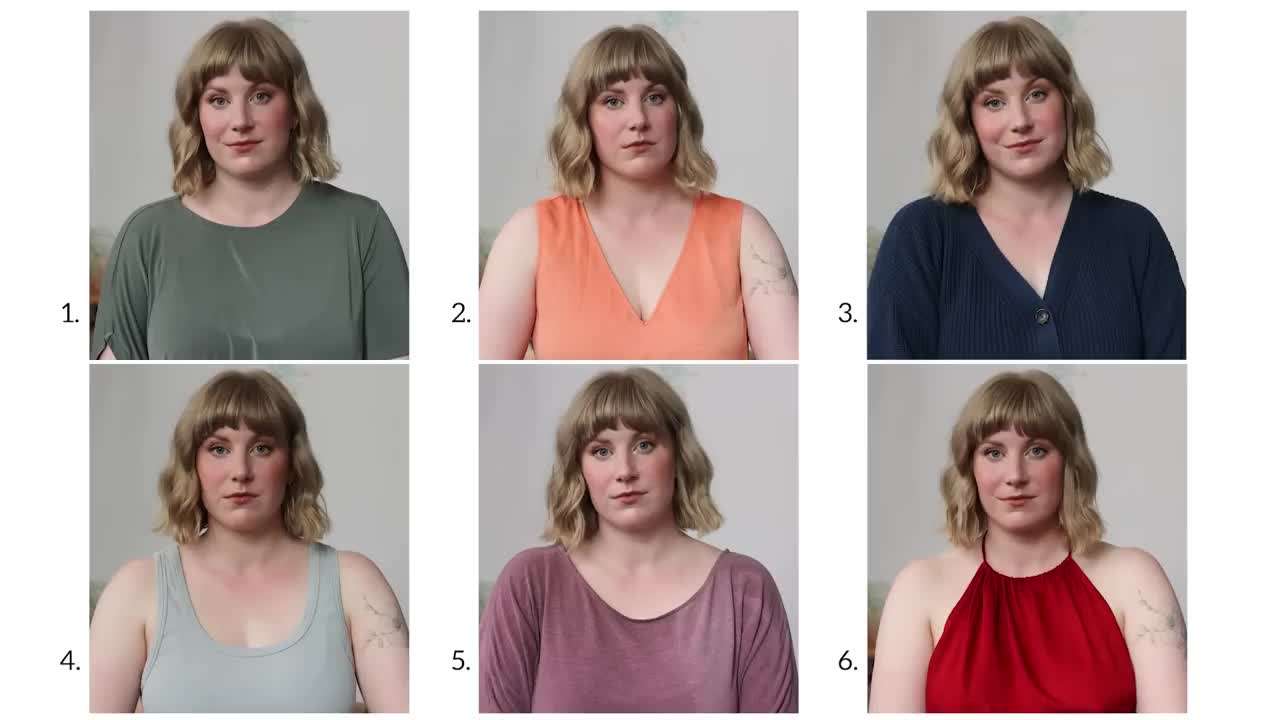 Examples of outfit choices based on personal style and color preference